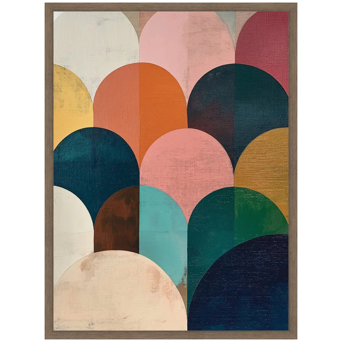 Minimalist Geometric Abstract Jewel Tone Framed Canvas - kateandlaurel