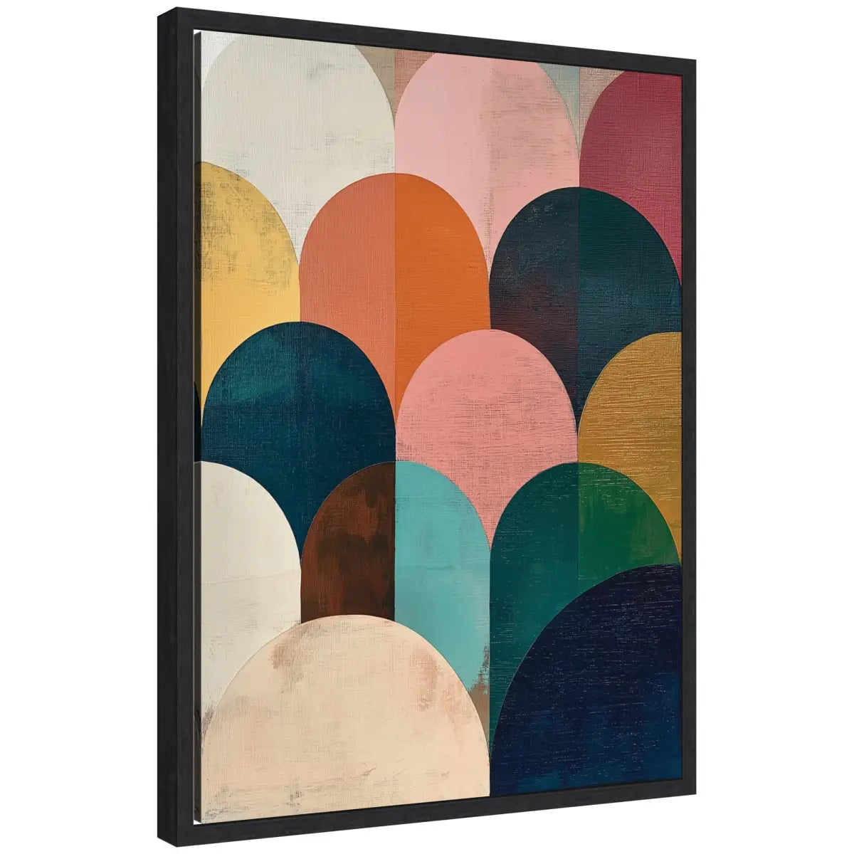 Minimalist Geometric Abstract Jewel Tone Framed Canvas - Black / 18x24 - kateandlaurel