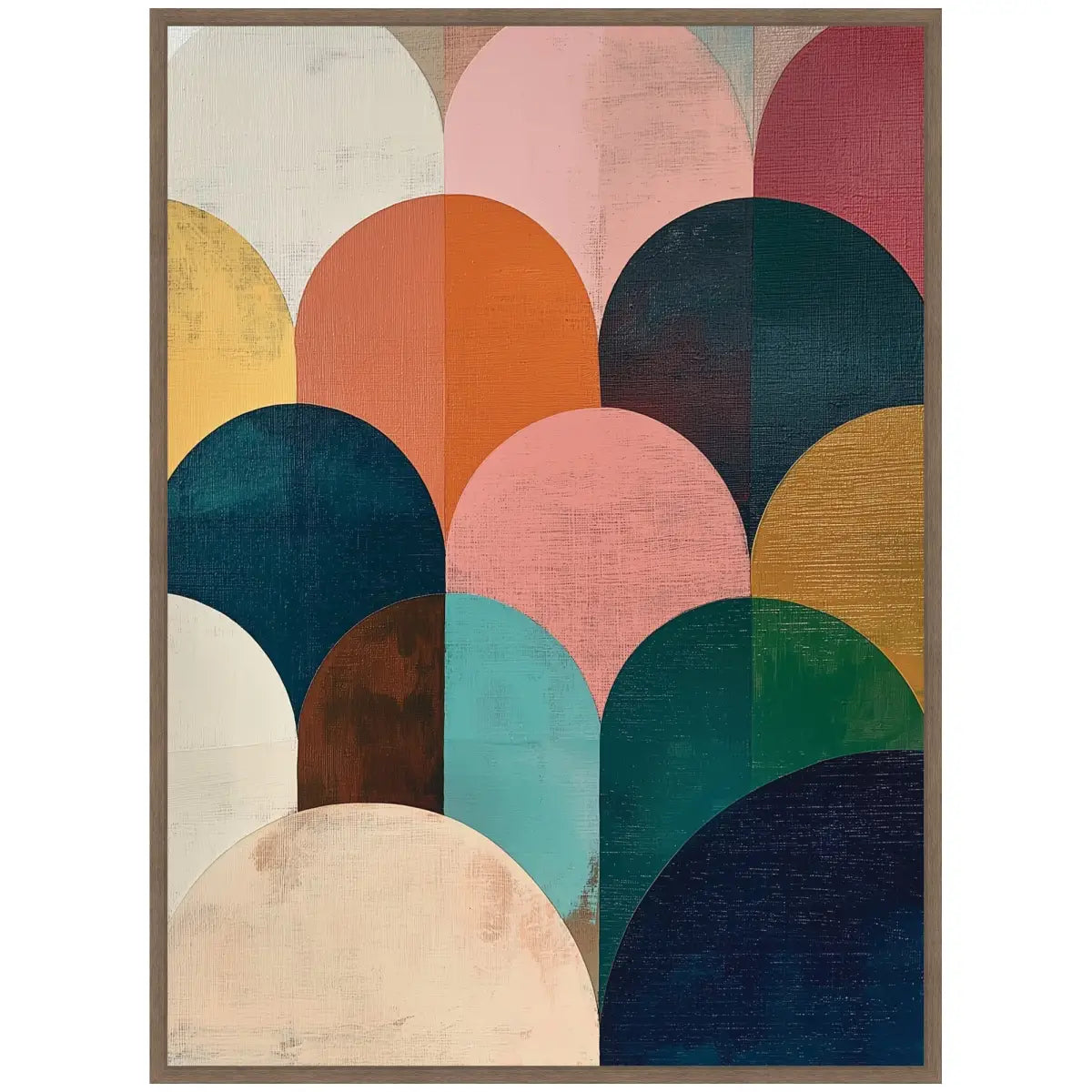 Minimalist Geometric Abstract Jewel Tone Framed Canvas - kateandlaurel