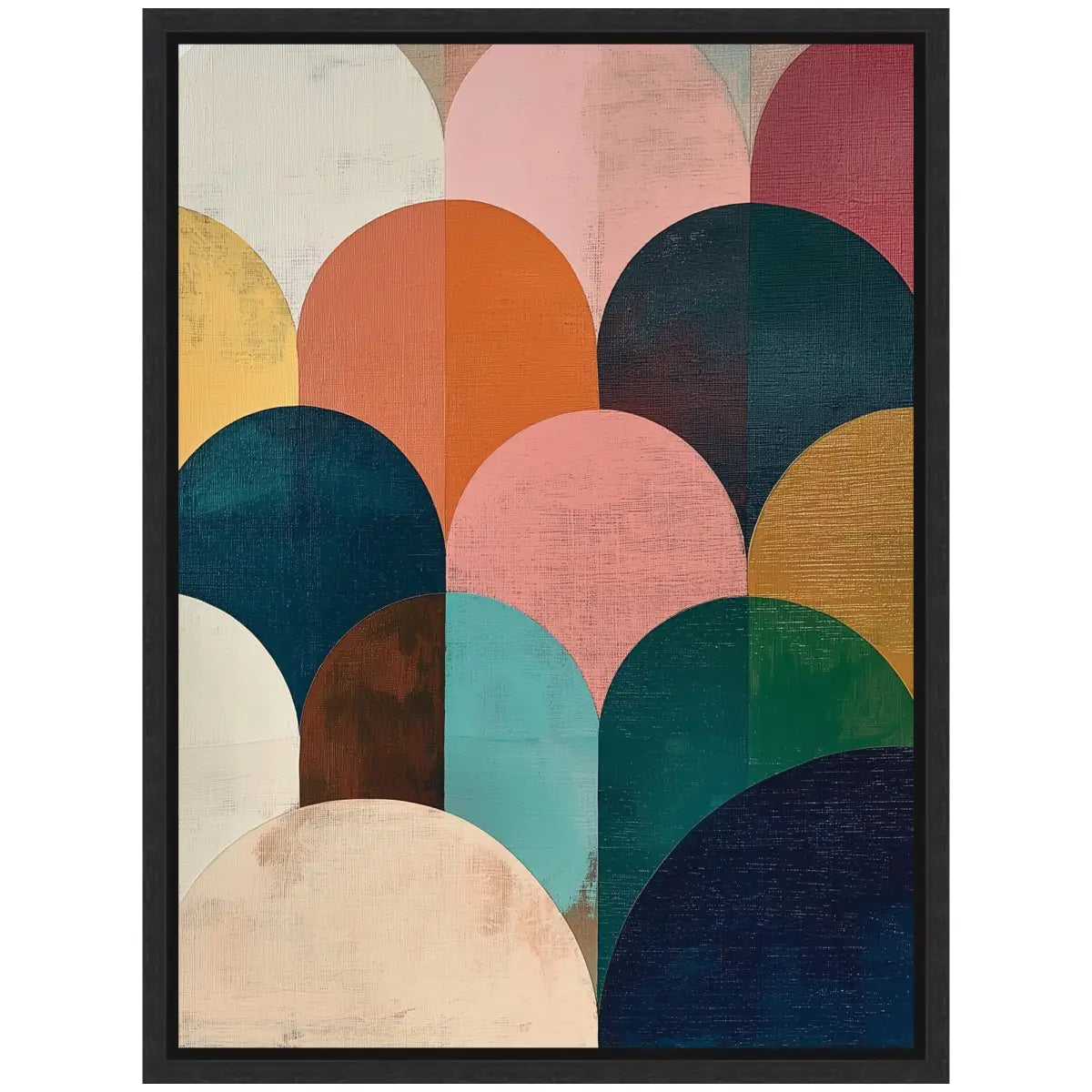 Minimalist Geometric Abstract Jewel Tone Framed Canvas - kateandlaurel