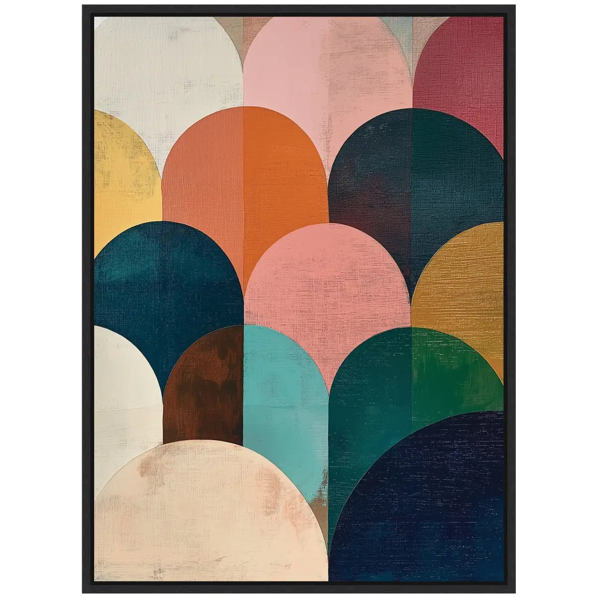 Minimalist Geometric Abstract Jewel Tone Framed Canvas - kateandlaurel