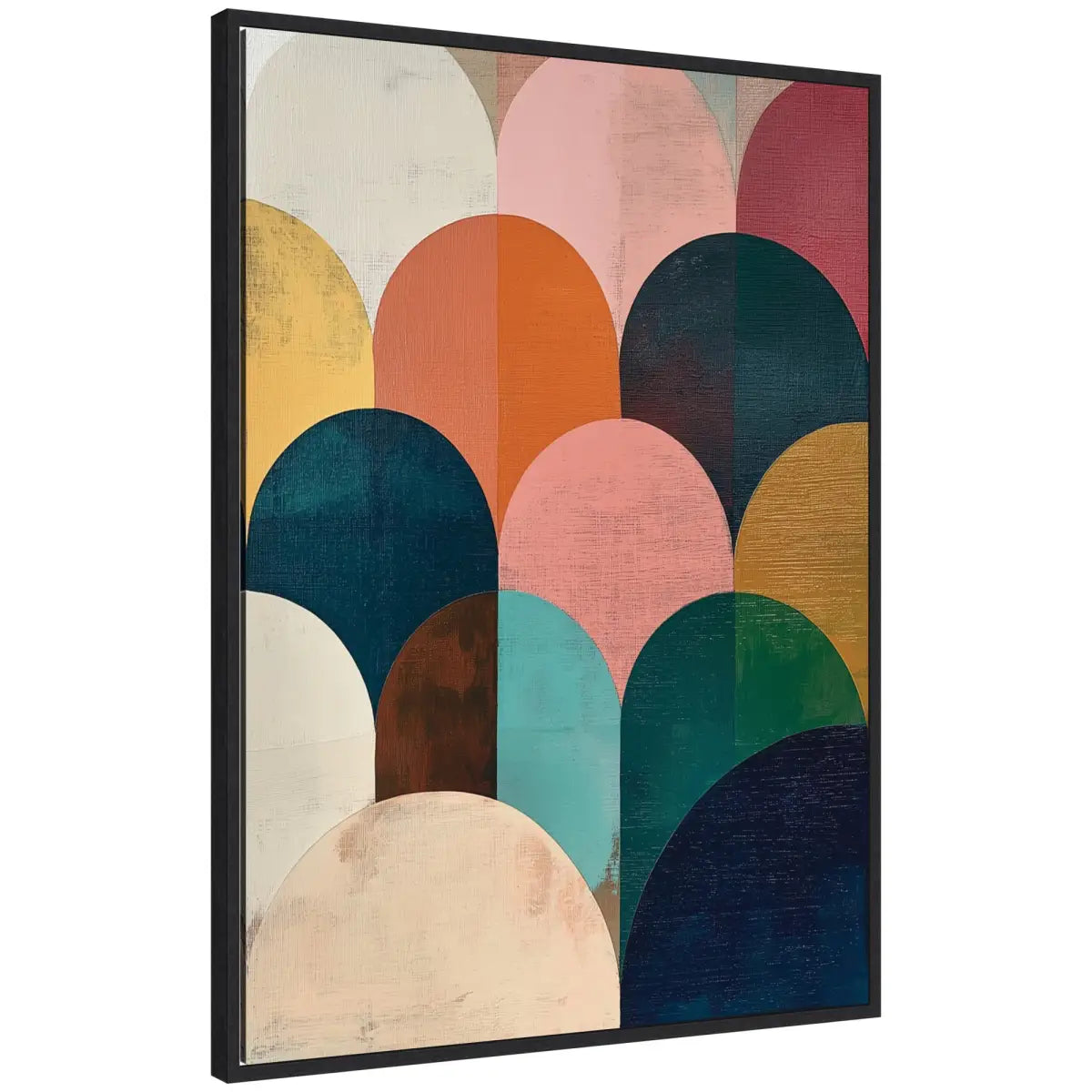 Minimalist Geometric Abstract Jewel Tone Framed Canvas - Black / 28x38 - kateandlaurel