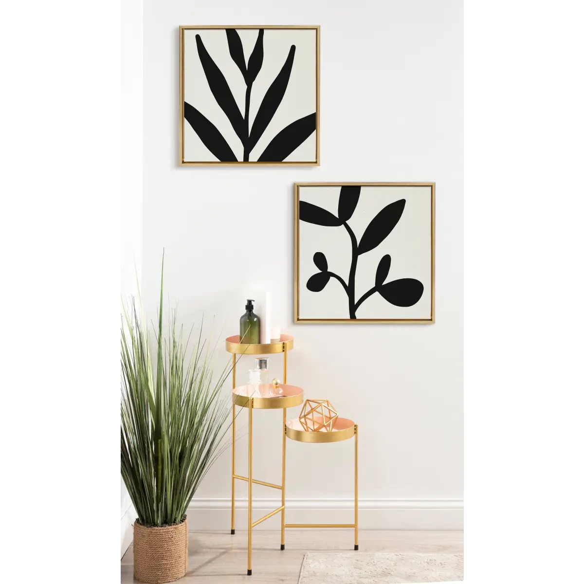 Modern Botanical Neutral Abstract 2 Framed Canvas - kateandlaurel