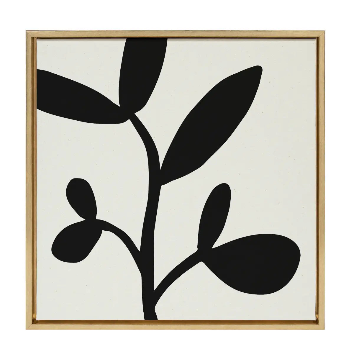 Modern Botanical Neutral Abstract 2 Framed Canvas - Gold / 22x22 - kateandlaurel
