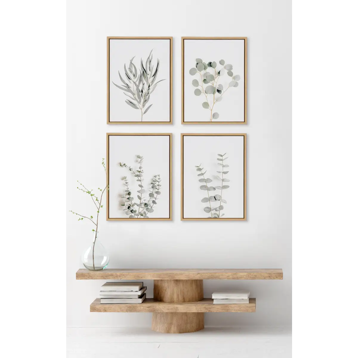 Neutral Botanical 1 and 2 Framed Canvas Set - kateandlaurel