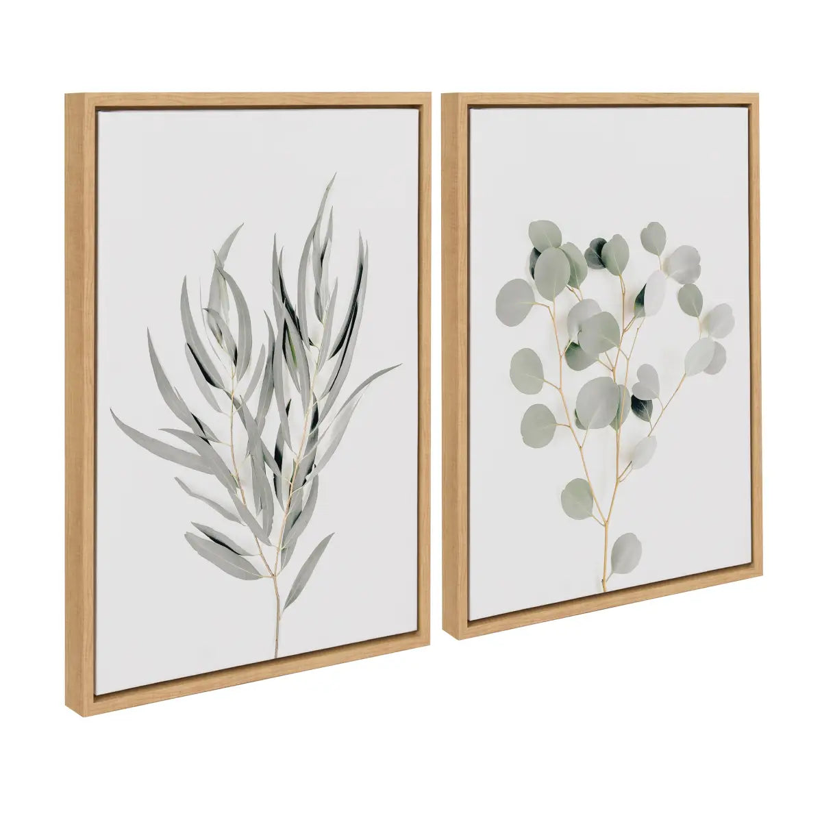 Neutral Botanical 1 and 2 Framed Canvas Set - kateandlaurel