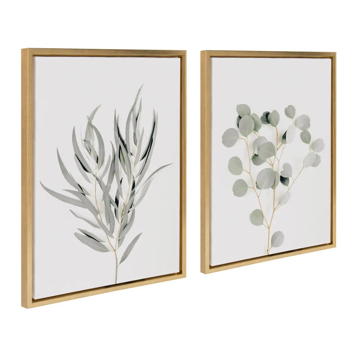 Neutral Botanical 1 and 2 Framed Canvas Set - kateandlaurel