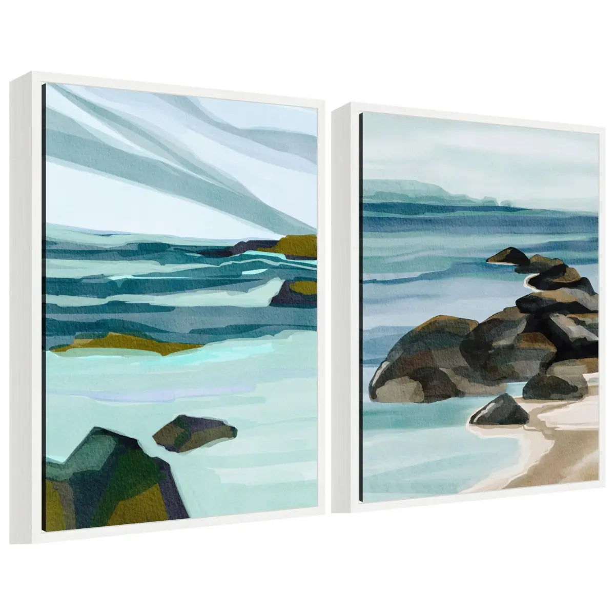 Canvas Art Print Set of 2 - Ocean Breeze Landscape - kateandlaurel