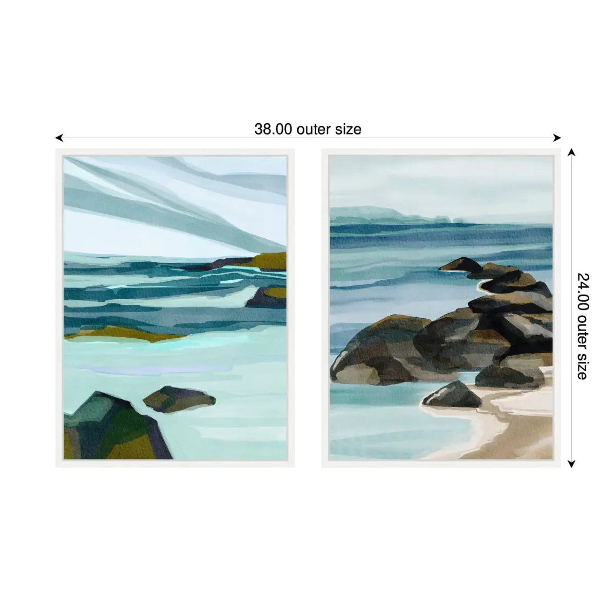 Canvas Art Print Set of 2 - Ocean Breeze Landscape - kateandlaurel