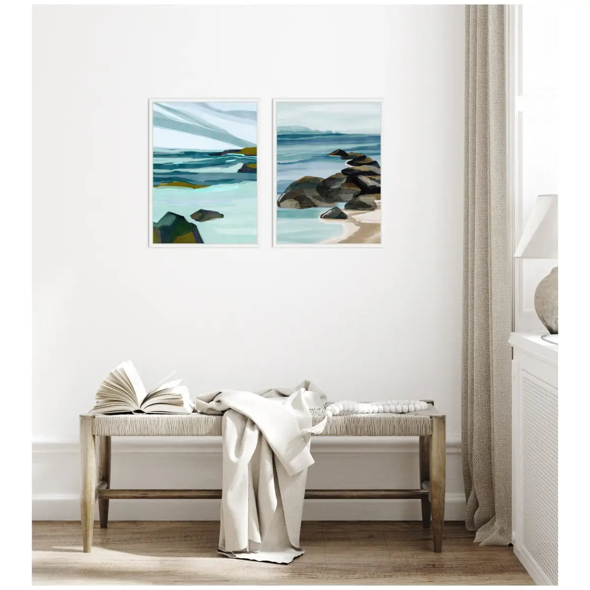 Canvas Art Print Set of 2 - Ocean Breeze Landscape - kateandlaurel