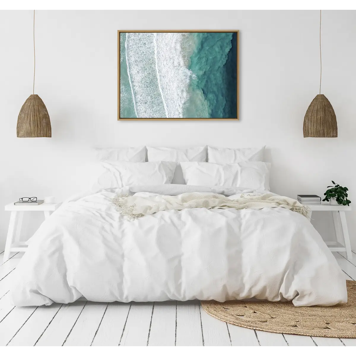 Ocean Waves by the Bay Framed Canvas - kateandlaurel