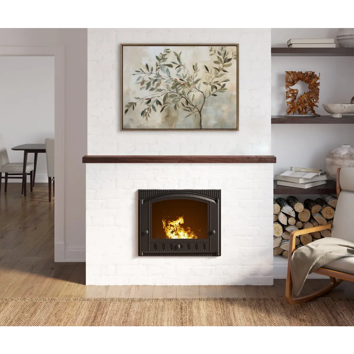 Framed Canvas Art - Olive Tree Abstract - kateandlaurel