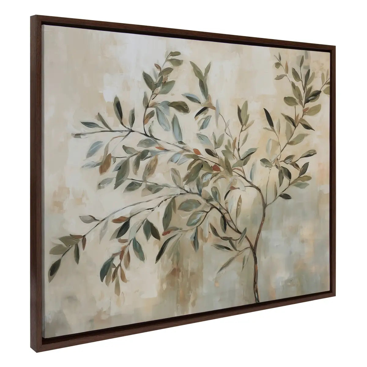 Framed Canvas Art - Olive Tree Abstract - Brown - kateandlaurel