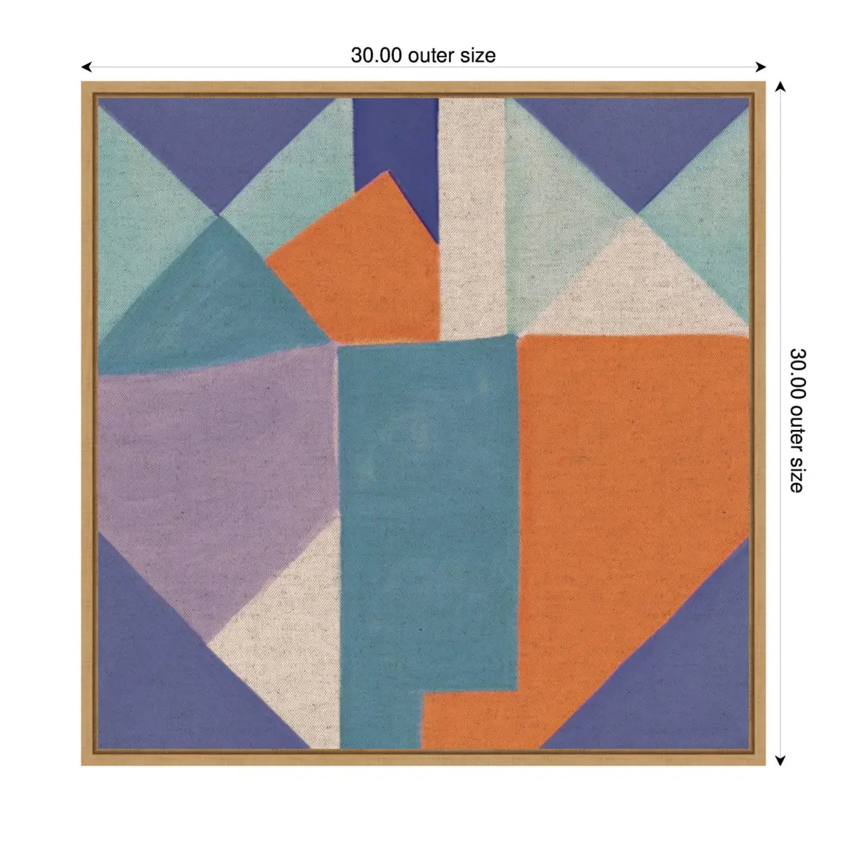 Painterly Soft Geometric Shapes Neutral Linen Framed Canvas - kateandlaurel