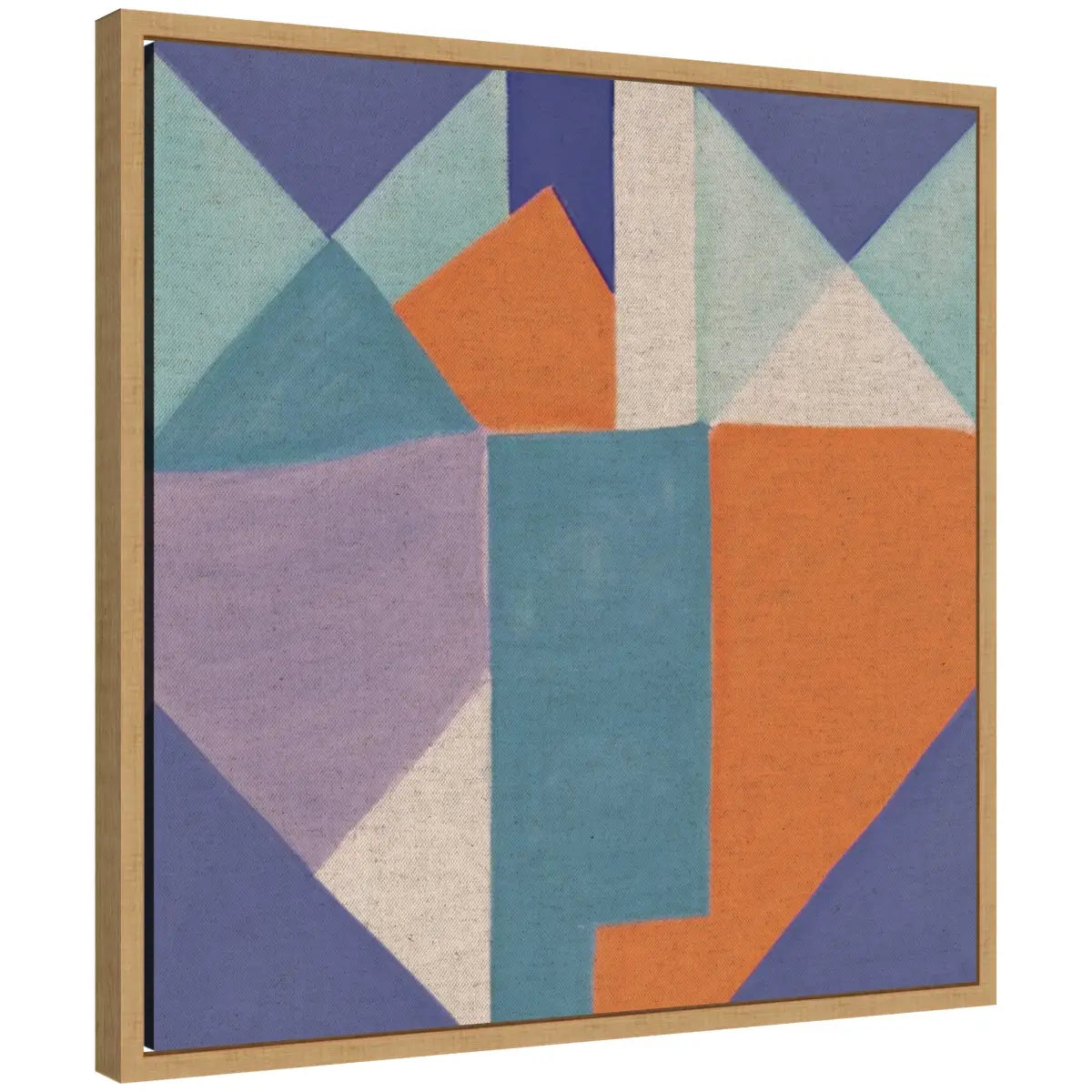 Painterly Soft Geometric Shapes Neutral Linen Framed Canvas - 22x22 - kateandlaurel
