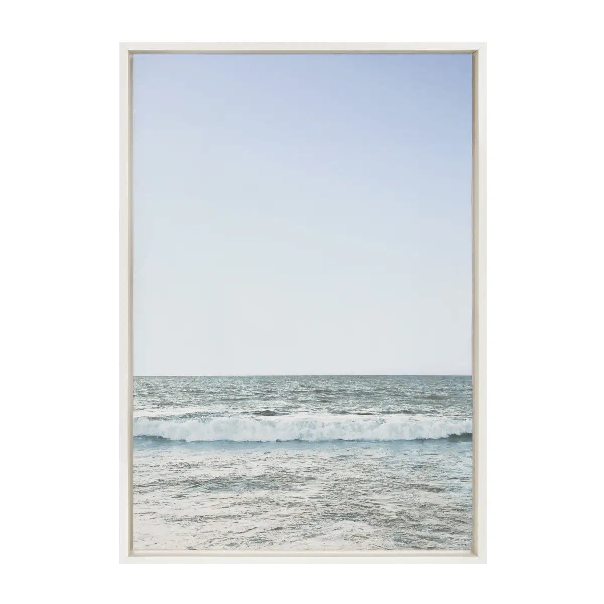 Pale Blue Sea Framed Canvas - 23x33 / White - kateandlaurel