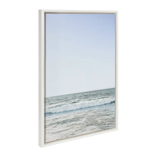 Pale Blue Sea Framed Canvas - kateandlaurel