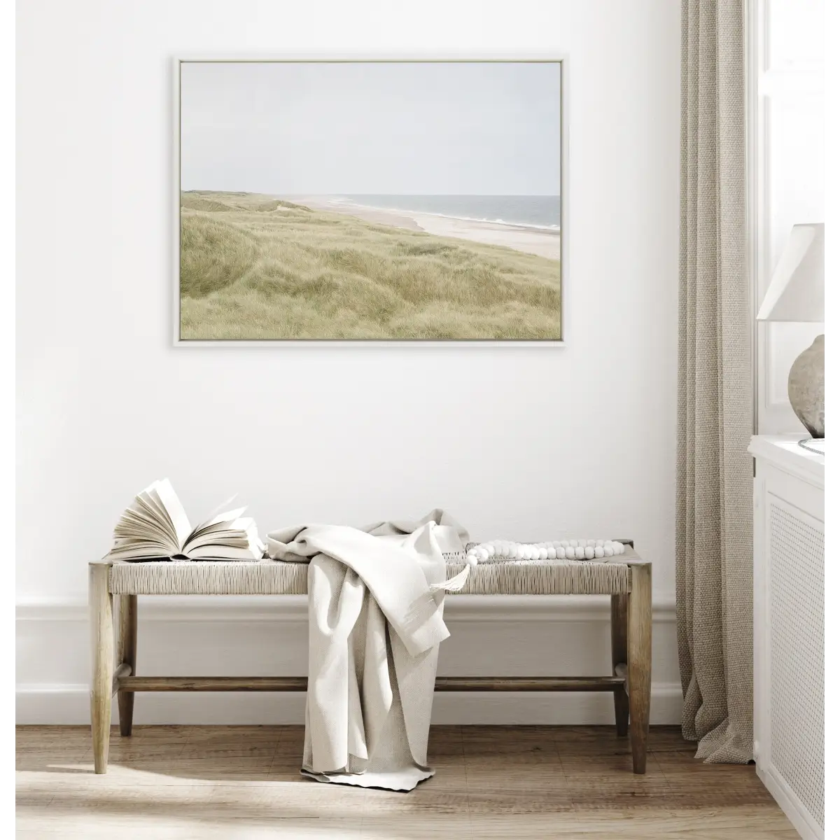 Peaceful and Serene Coastal Landscape Framed Canvas - kateandlaurel