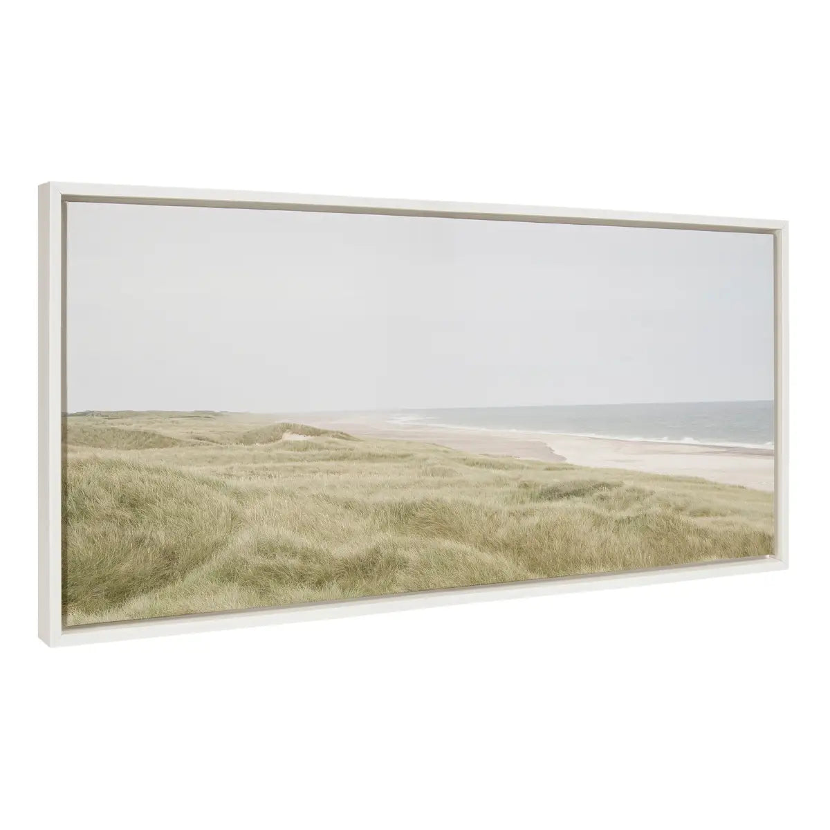 Peaceful and Serene Coastal Landscape Framed Canvas - White / 18x40 - kateandlaurel