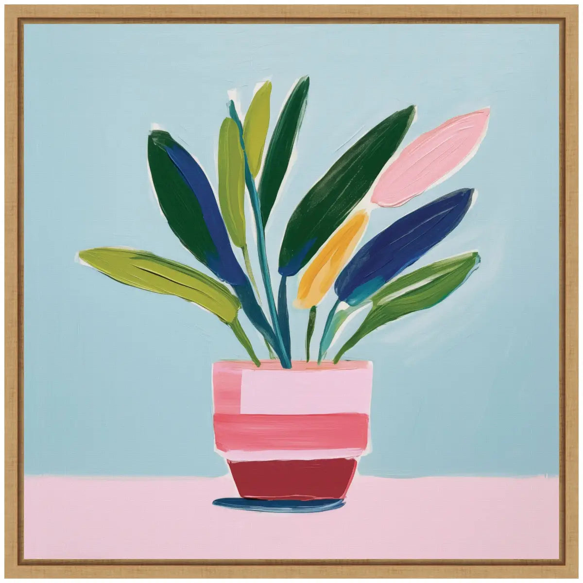 Playful Potted Plant Still Life Framed Canvas - kateandlaurel