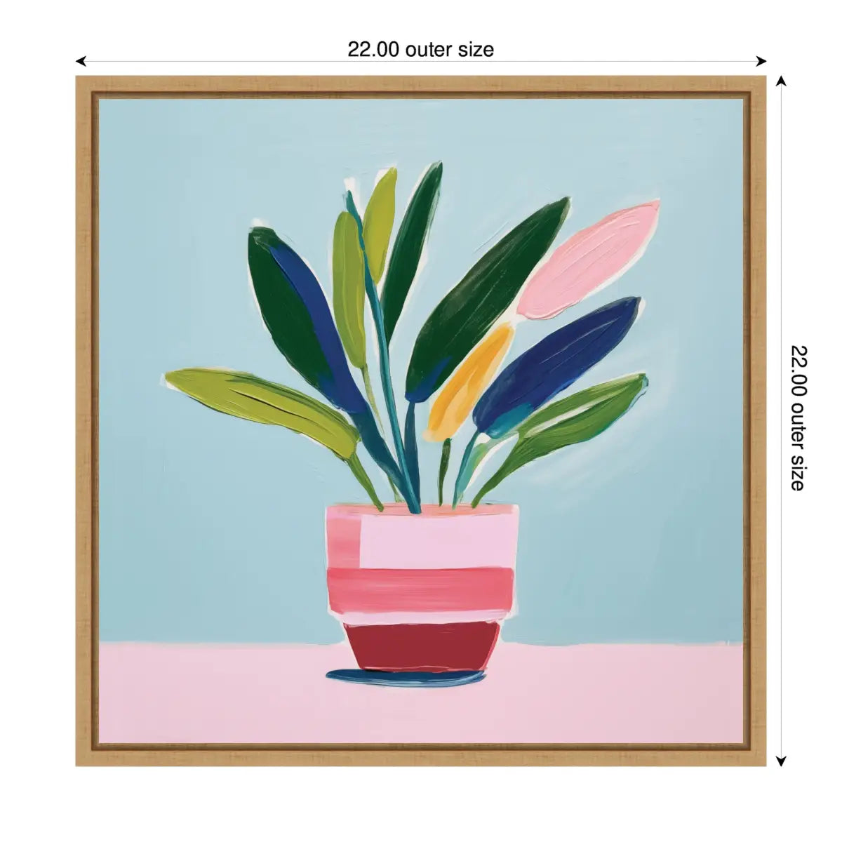 Playful Potted Plant Still Life Framed Canvas - kateandlaurel