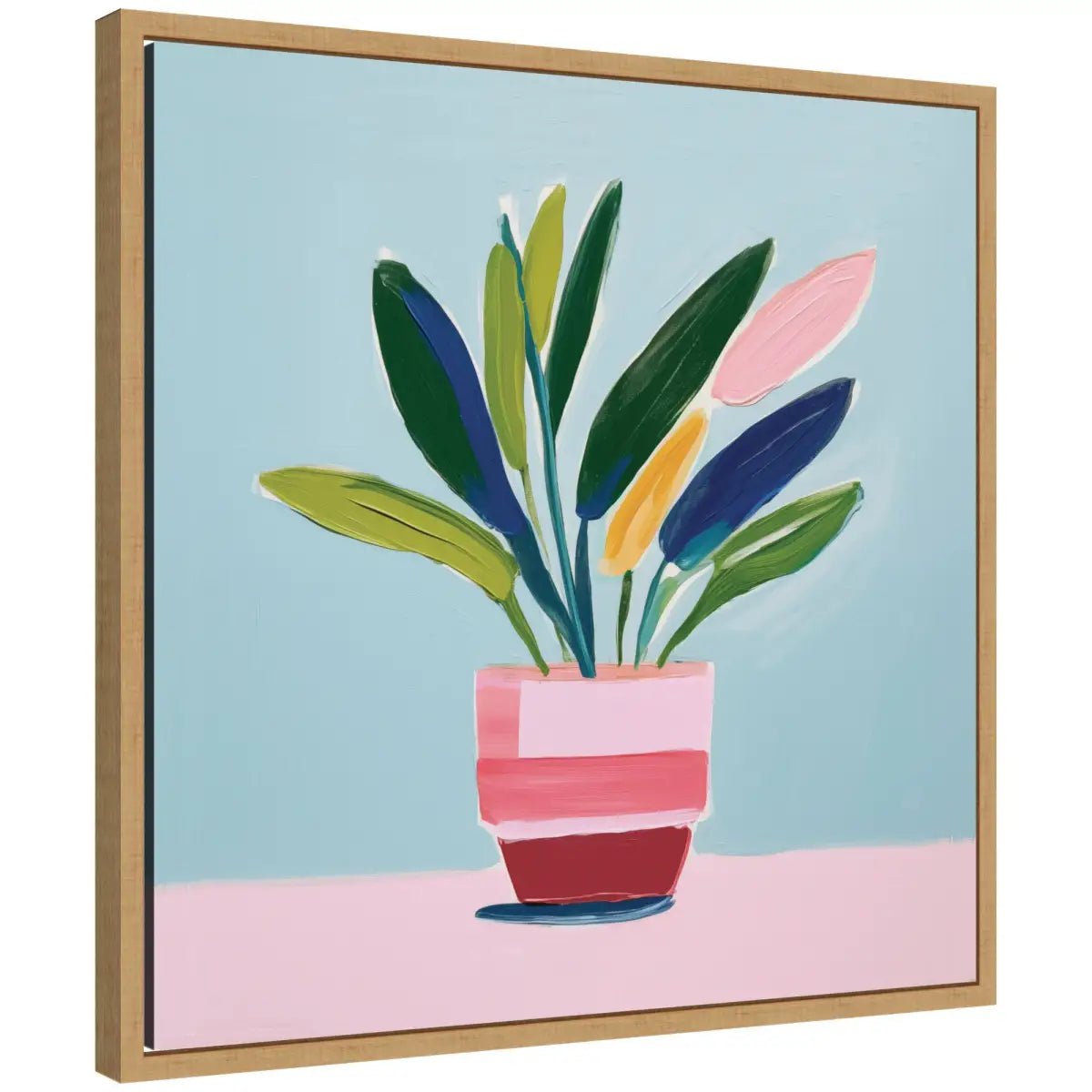 Playful Potted Plant Still Life Framed Canvas - kateandlaurel