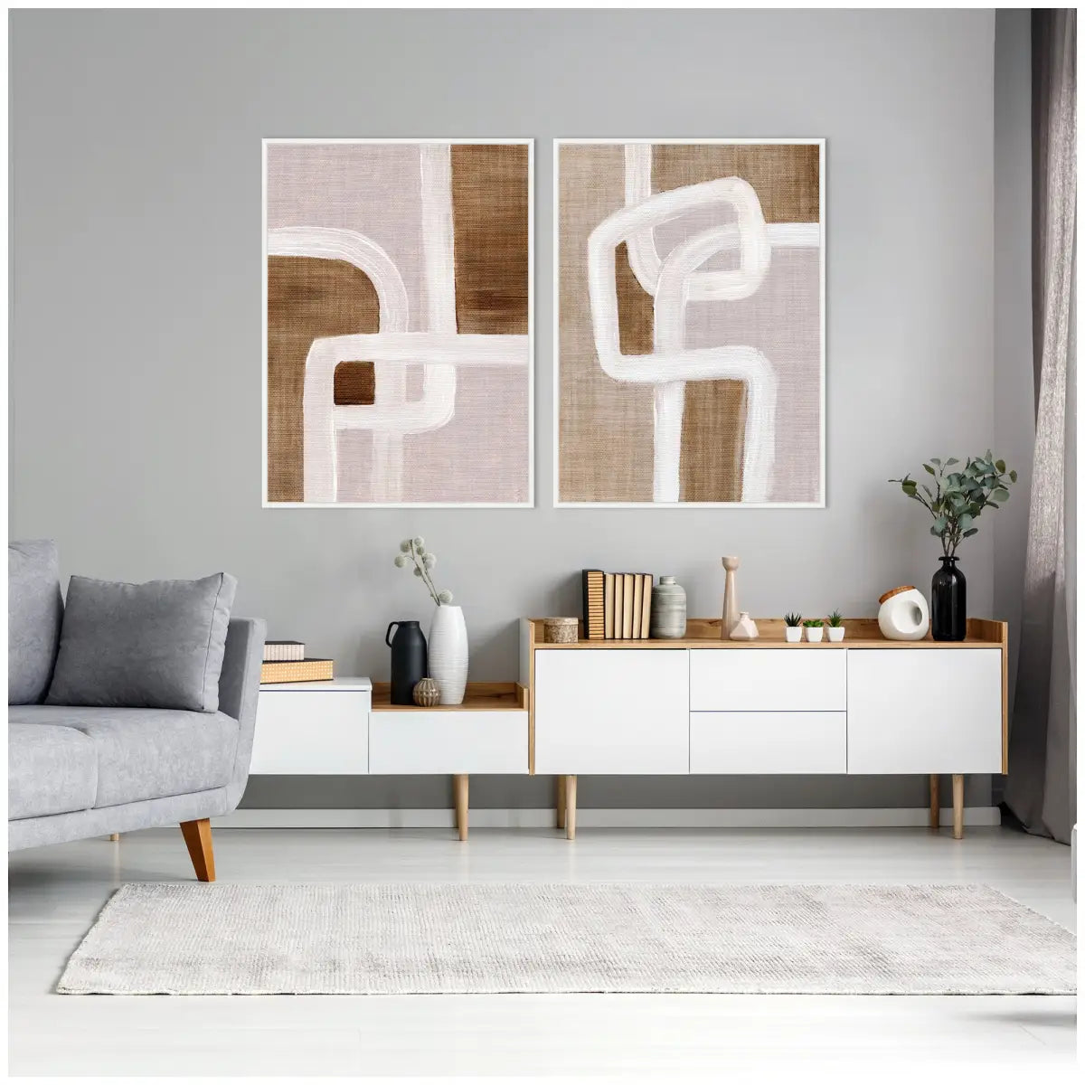 Canvas Art Print Set of 2 - Rhythmic Lines I and II - kateandlaurel