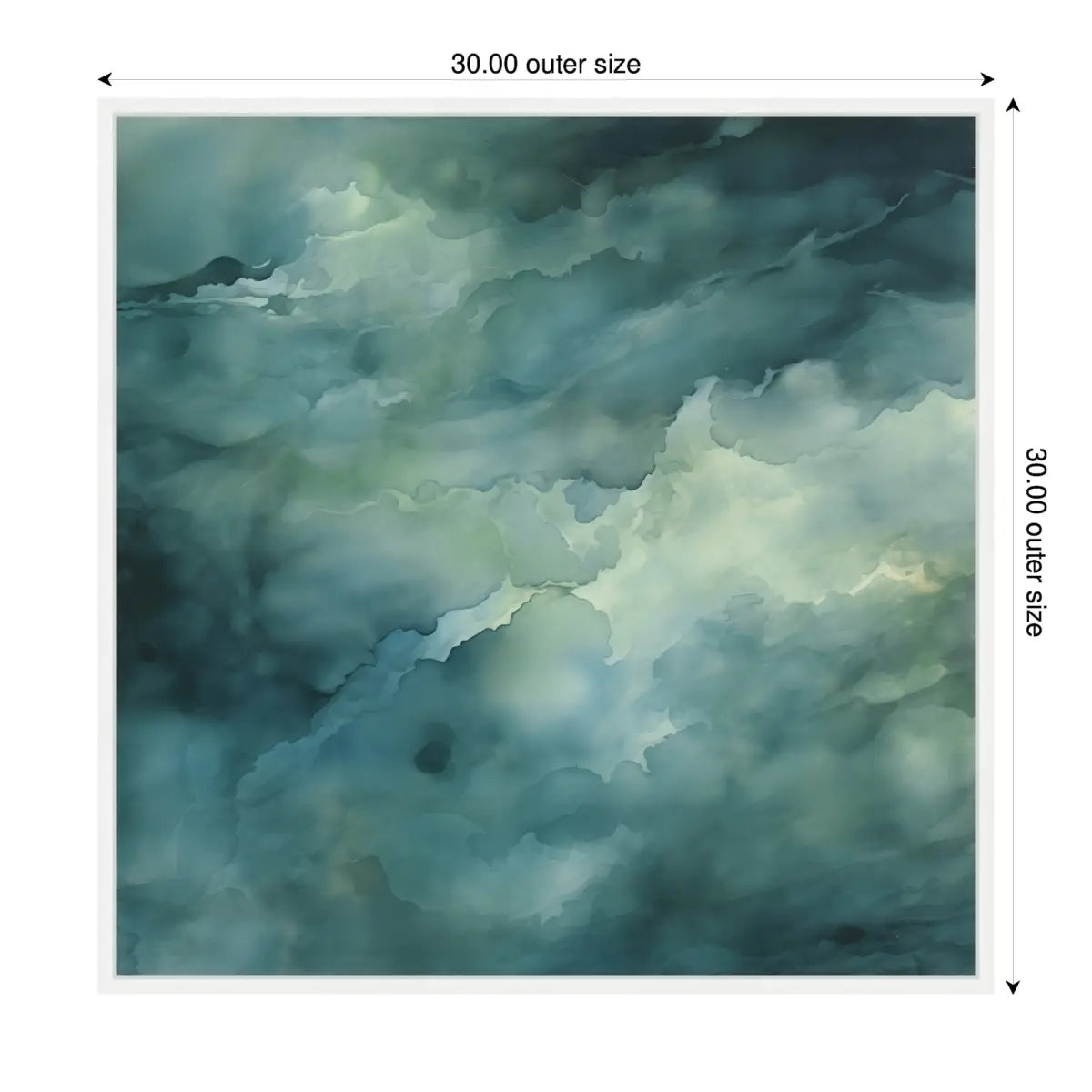 Rich Green Teal Watery Abstract Framed Canvas - kateandlaurel