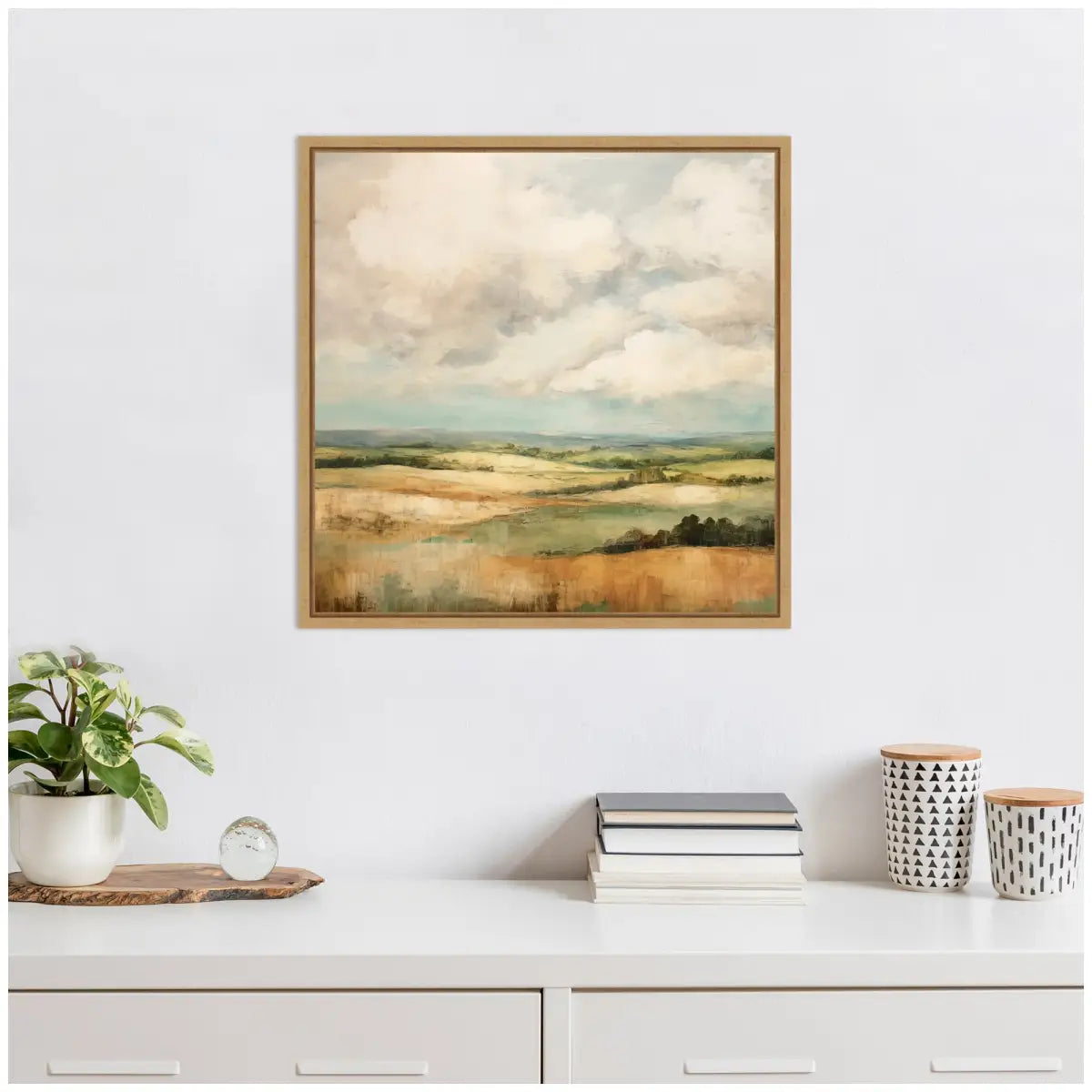 Rolling Hills Abstract Landscape Framed Canvas - kateandlaurel