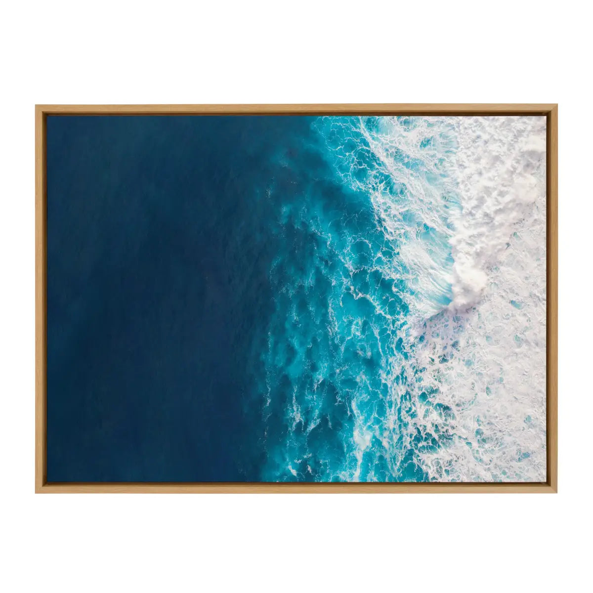 Framed Canvas - Seascape of Splashing Waves - kateandlaurel