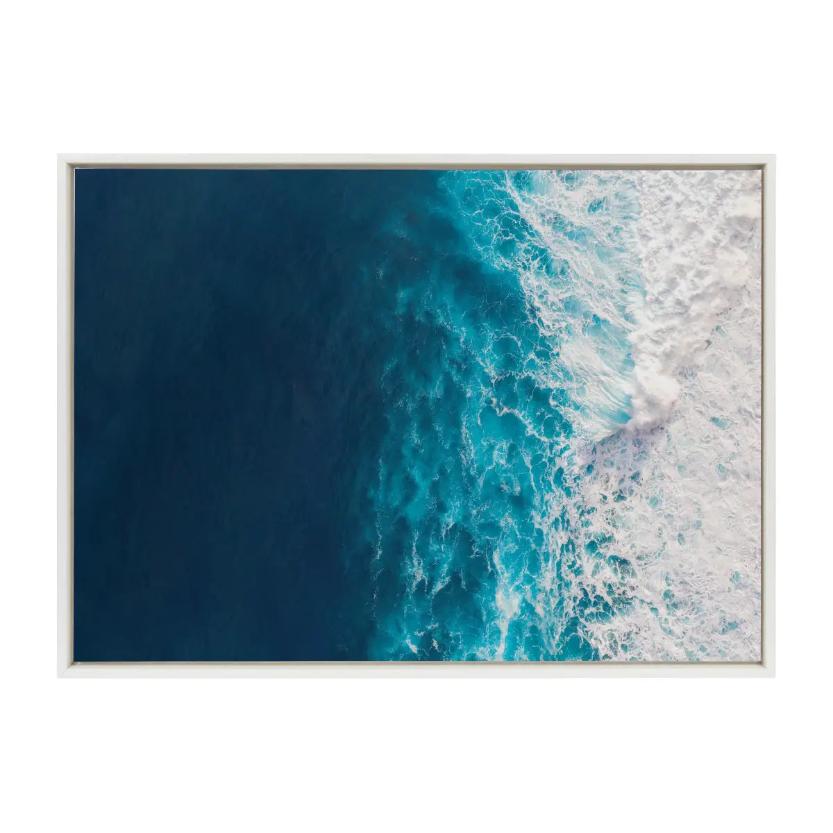 Framed Canvas - Seascape of Splashing Waves - kateandlaurel