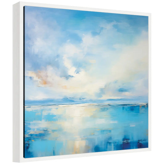 Serene Coastal Waters Tranquil Landscape Framed Canvas - 22x22 - kateandlaurel