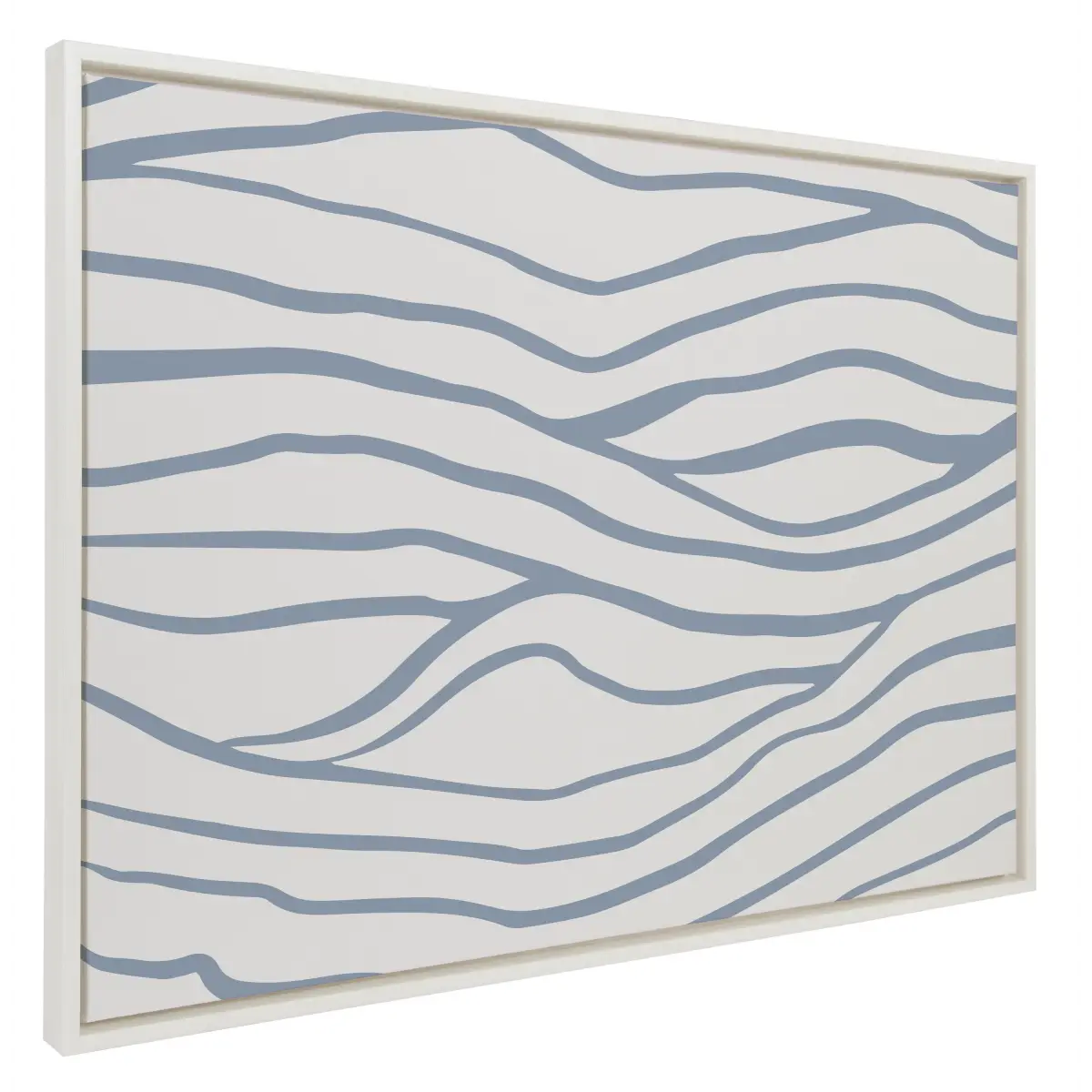 Framed Canvas - Simple Elegant Coastal Waves - White / 28x38 - kateandlaurel