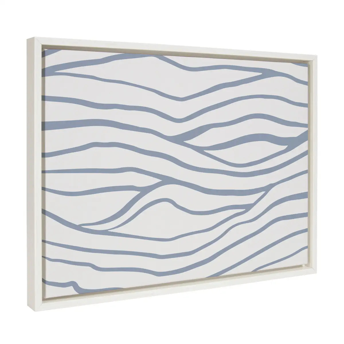 Framed Canvas - Simple Elegant Coastal Waves - White / 18x24 - kateandlaurel