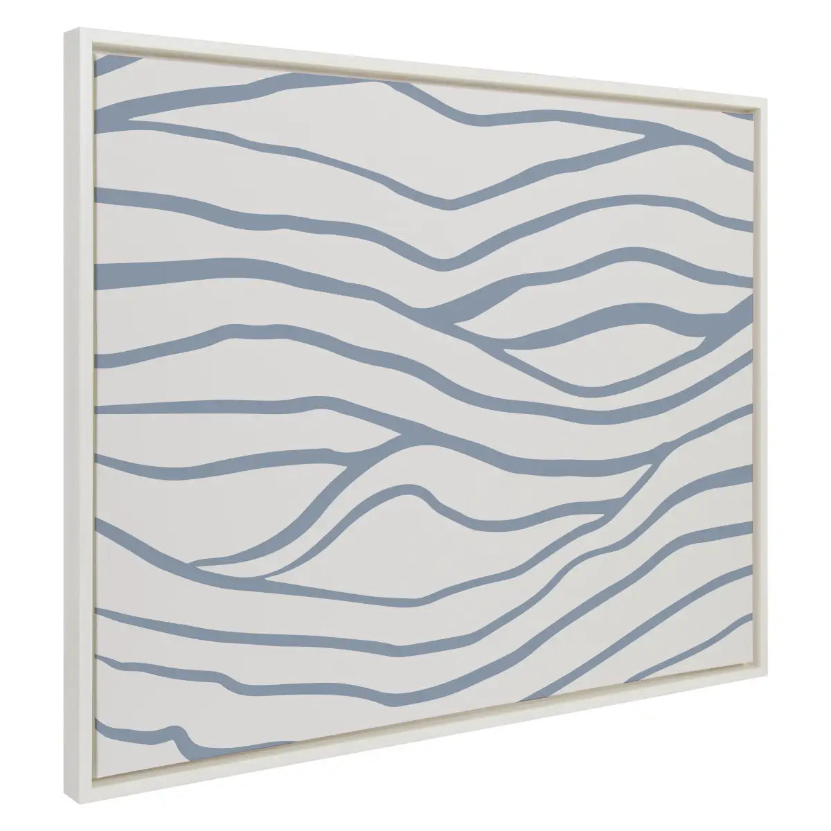 Framed Canvas - Simple Elegant Coastal Waves - kateandlaurel