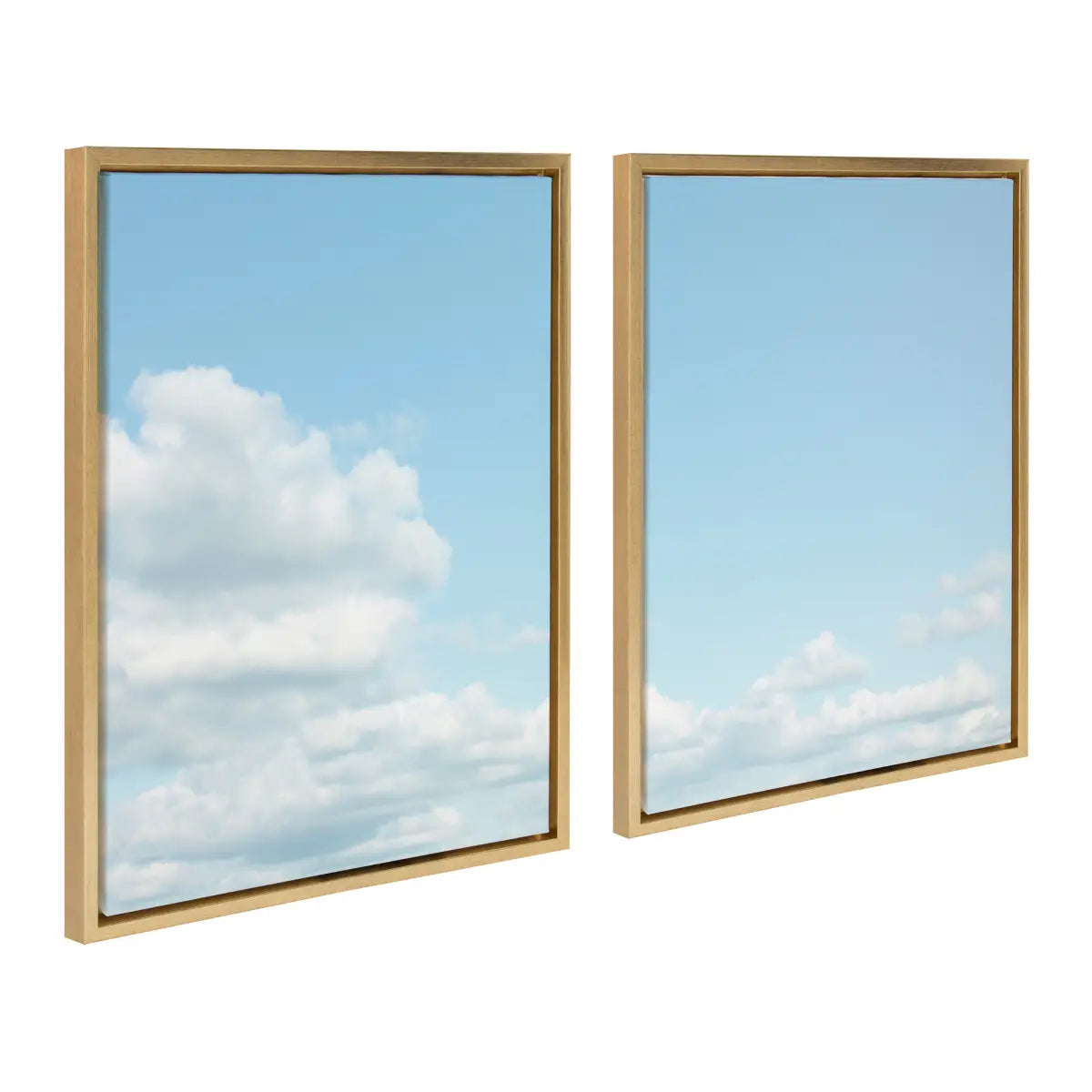 Canvas Art Print Set of 2 - Soft and Fluffy Clouds - Gold / 2 Piece 18x24 - kateandlaurel