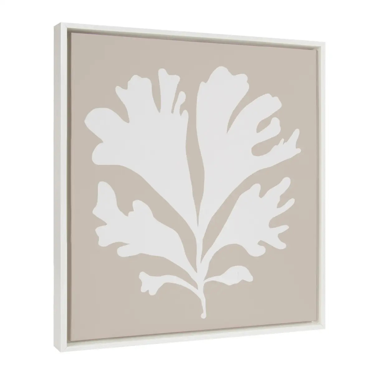 Framed Canvas - Sophisticated Neutral Coral Beige - White / 22x22 - kateandlaurel