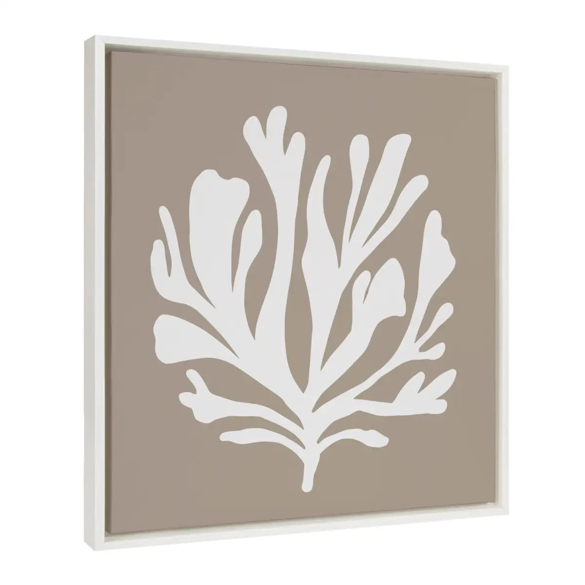 Framed Canvas - Sophisticated Neutral Coral Tan - White / 22x22 - kateandlaurel