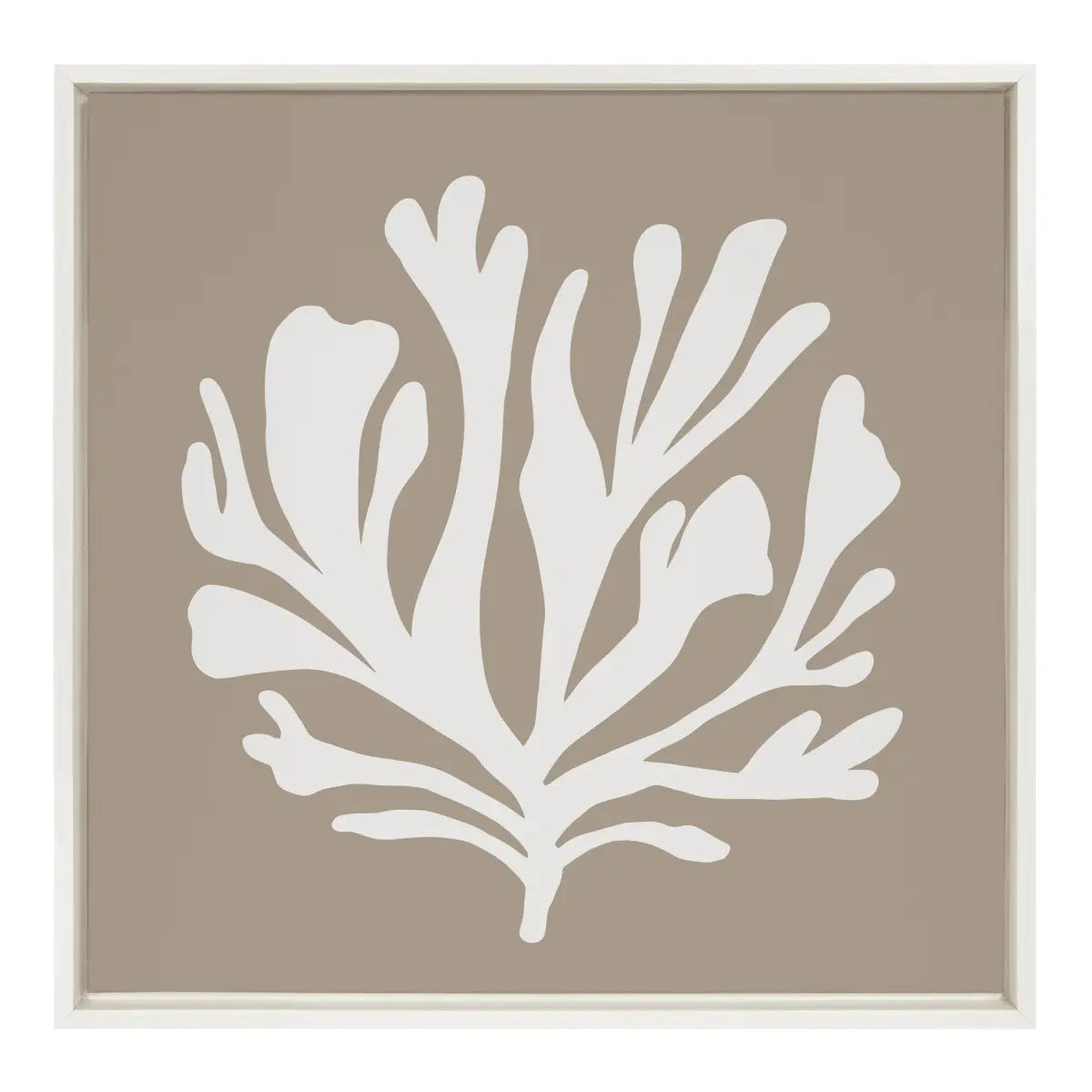 Framed Canvas - Sophisticated Neutral Coral Tan - White / 22x22 - kateandlaurel