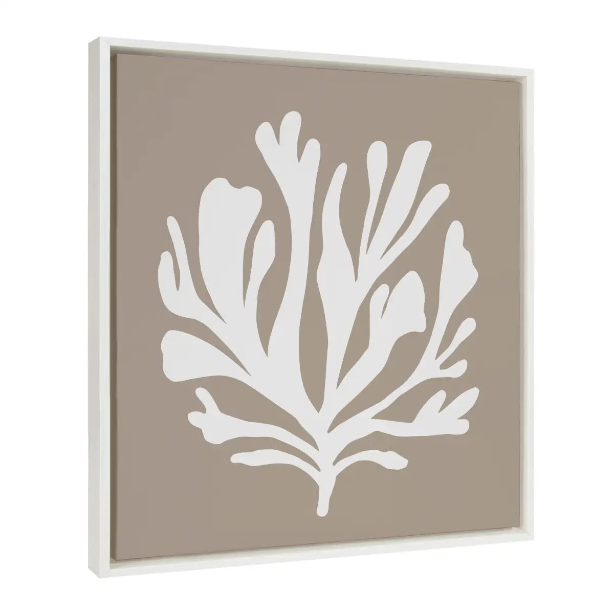 Framed Canvas - Sophisticated Neutral Coral Tan - White / 22x22 - kateandlaurel