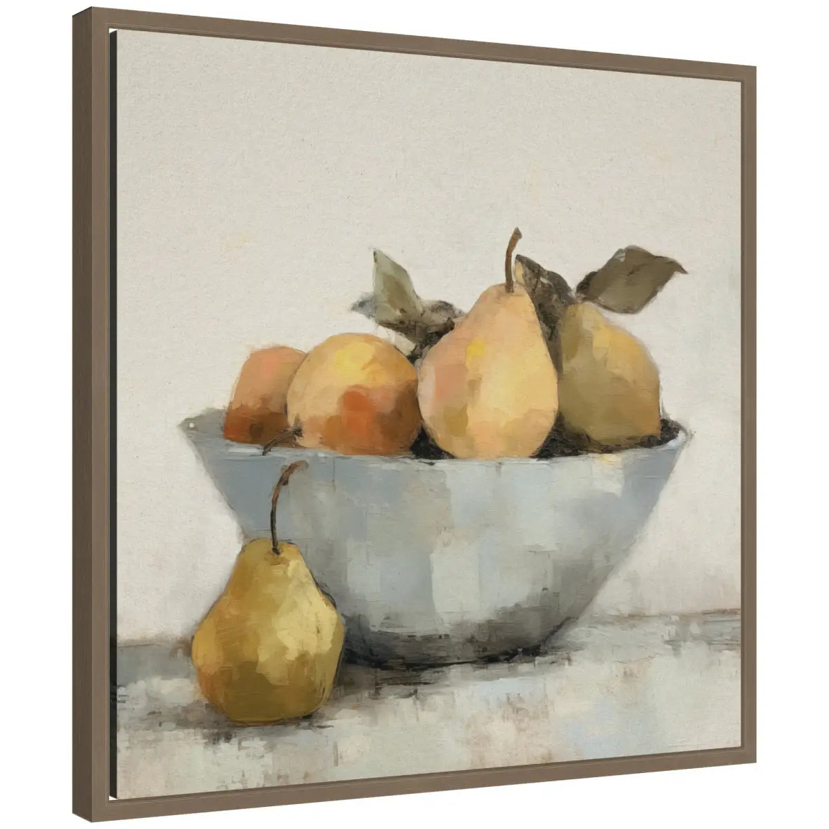 Still Life Fruit In A Bowl Vintage Style Framed Canvas - kateandlaurel