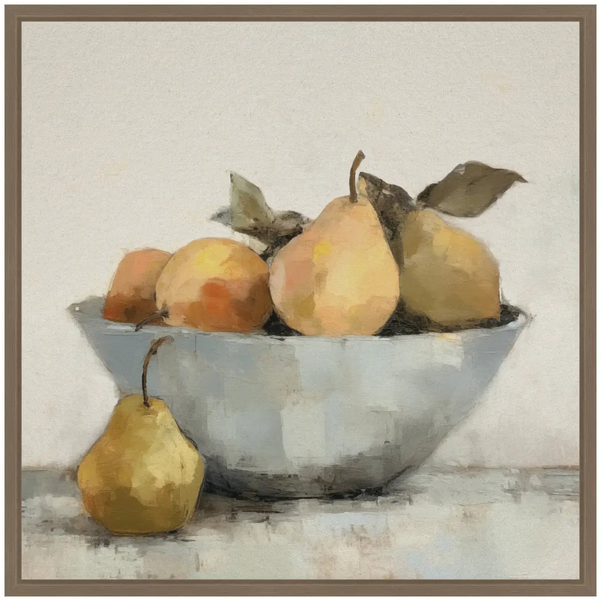 Still Life Fruit In A Bowl Vintage Style Framed Canvas - kateandlaurel