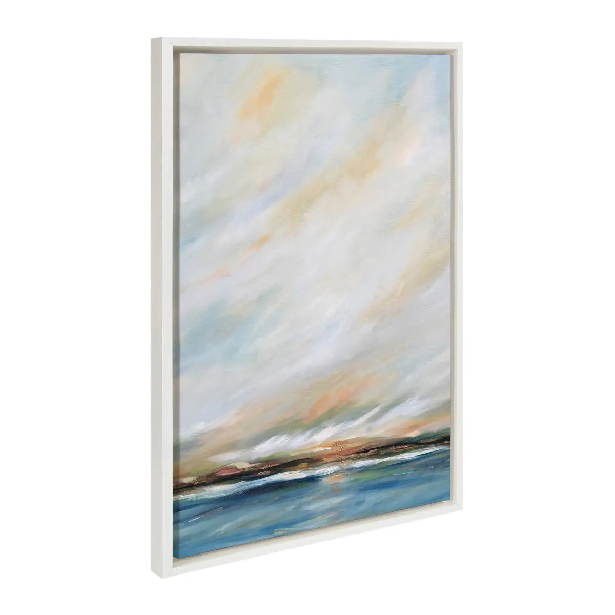 Canvas Art Print Set of 3 - Sunday Morning Tranquility and Clouds - White / 3 Piece Set - kateandlaurel