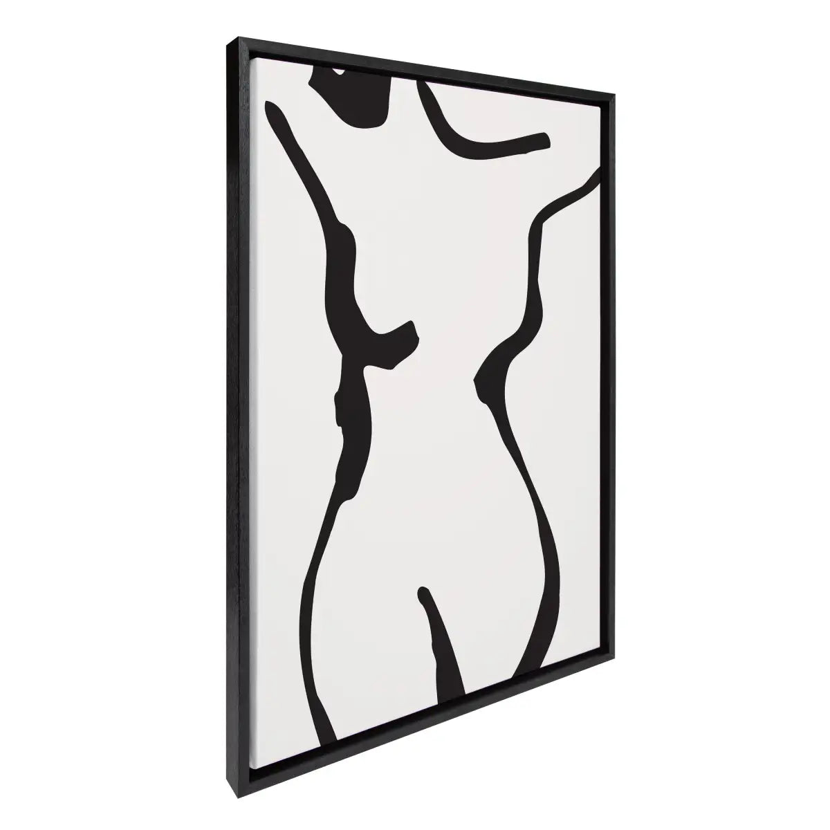 Framed Canvas - Feminine Figural Nude Drawing Black and White - Black / 23x33 - kateandlaurel
