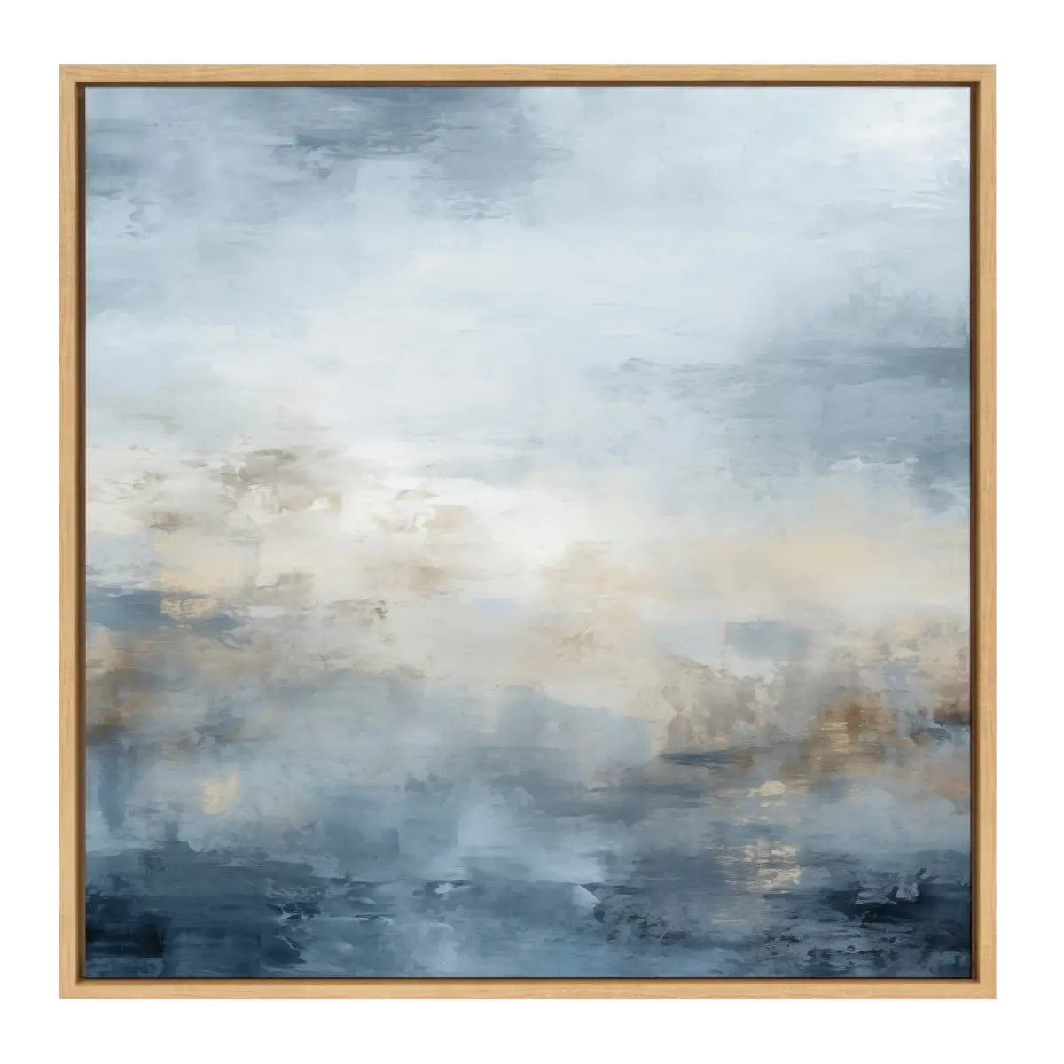 Tonal Abstract Green Framed Canvas - Natural / 30x30 - kateandlaurel