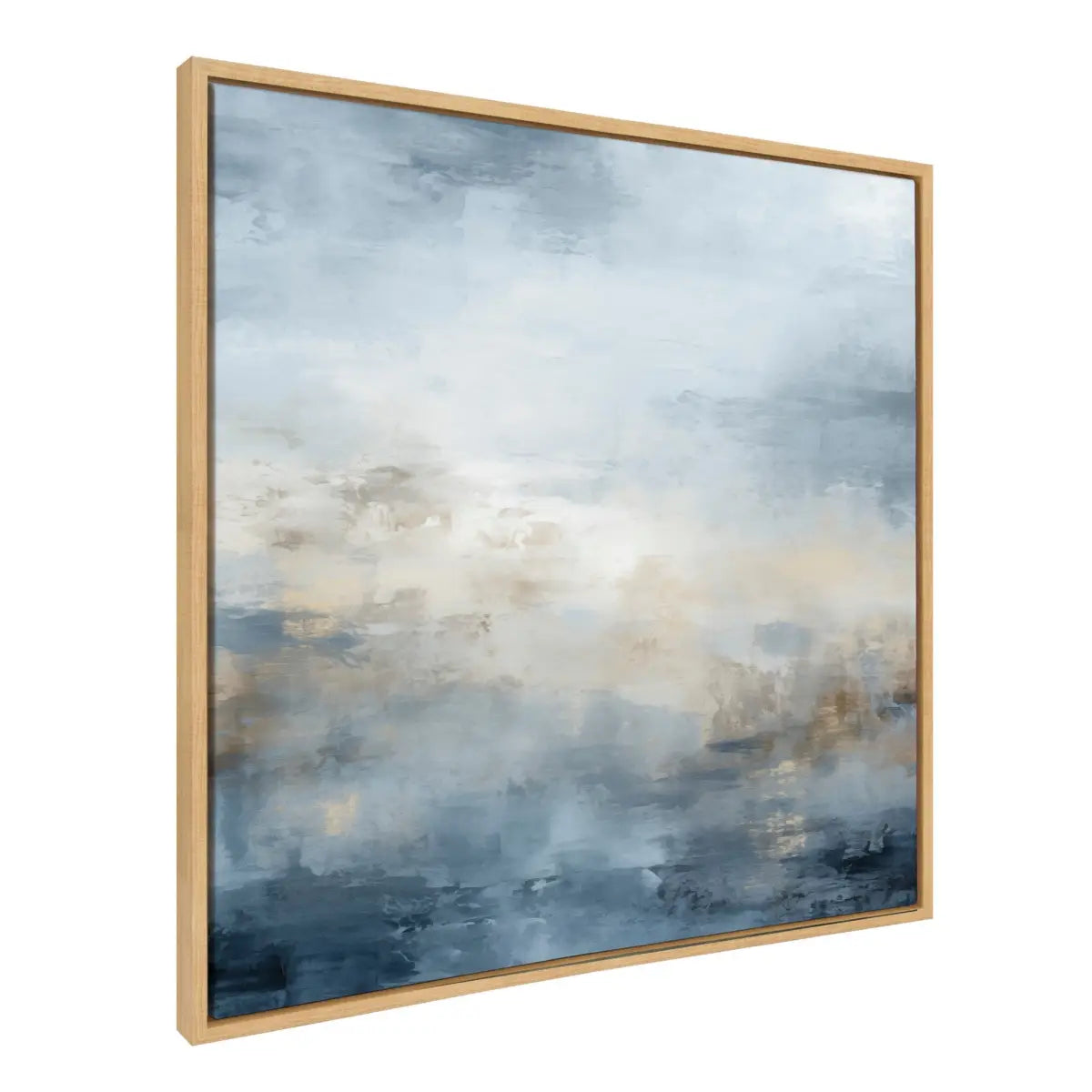 Tonal Abstract Green Framed Canvas - Natural / 30x30 - kateandlaurel