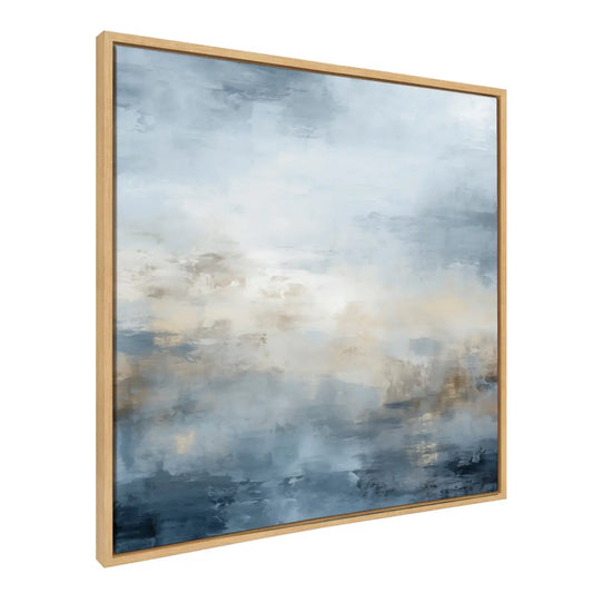 Tonal Abstract Green Framed Canvas - Natural / 30x30 - kateandlaurel