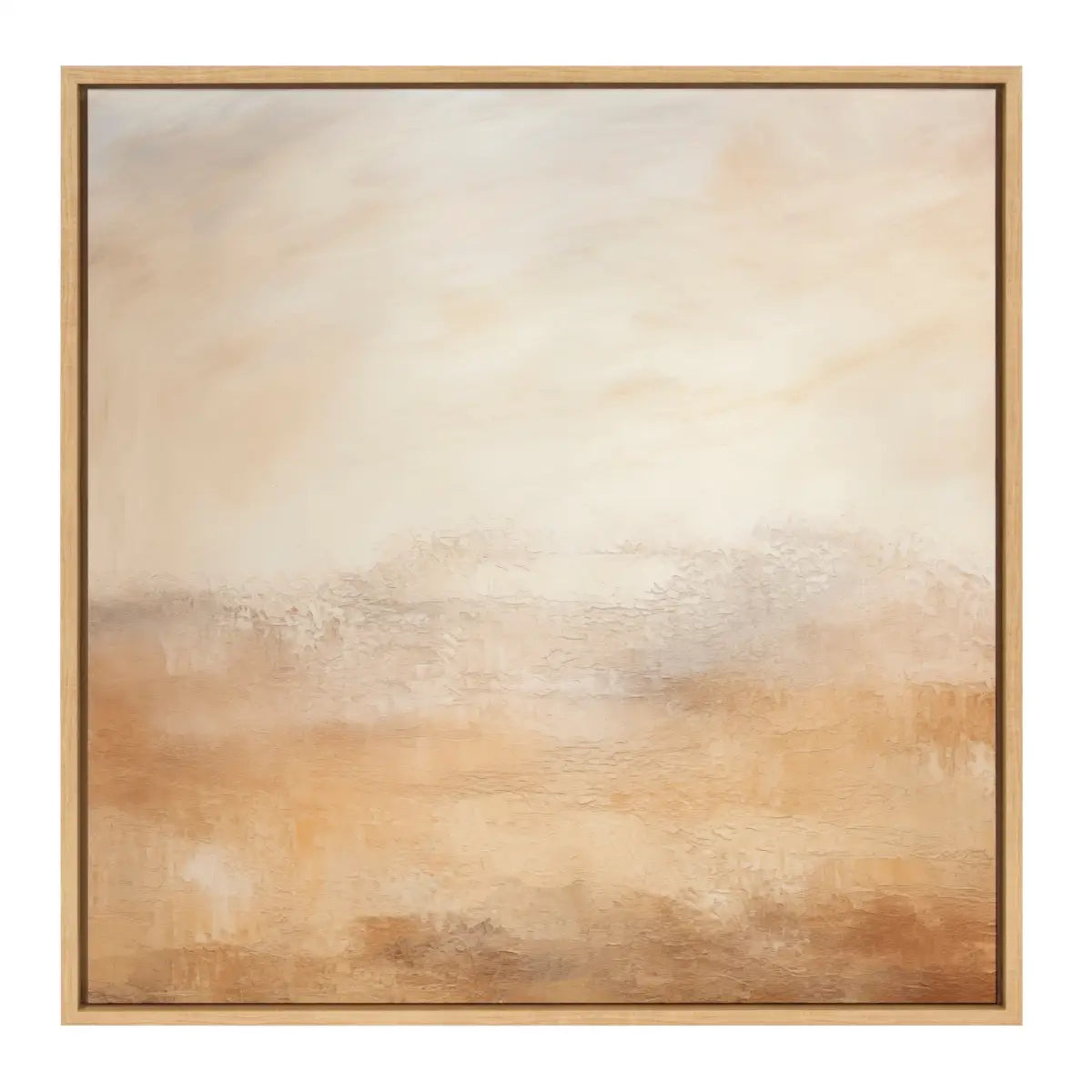Tonal Abstract Earthy Warm Framed Canvas - Natural / 30x30 - kateandlaurel
