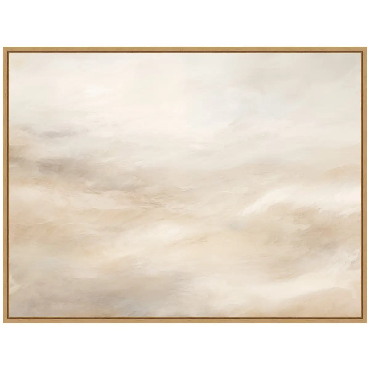 Tonal Abstract Beige Neutral Horizontal Framed Canvas - kateandlaurel