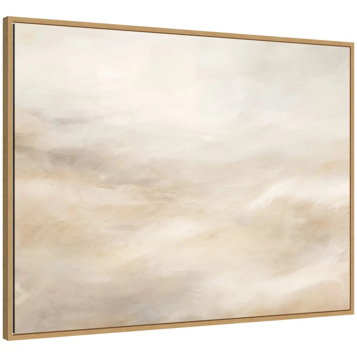Tonal Abstract Beige Neutral Horizontal Framed Canvas - Natural - kateandlaurel